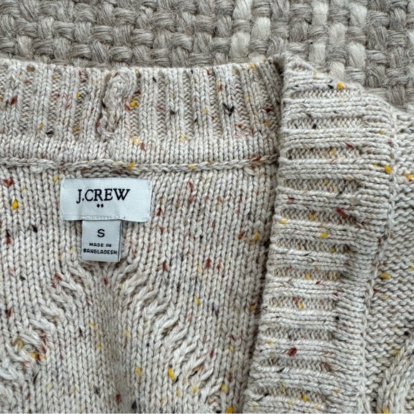 J. Crew Donegal long cable-knit cardigan sweater in Autumnal Neps - Picture 2 of 7
